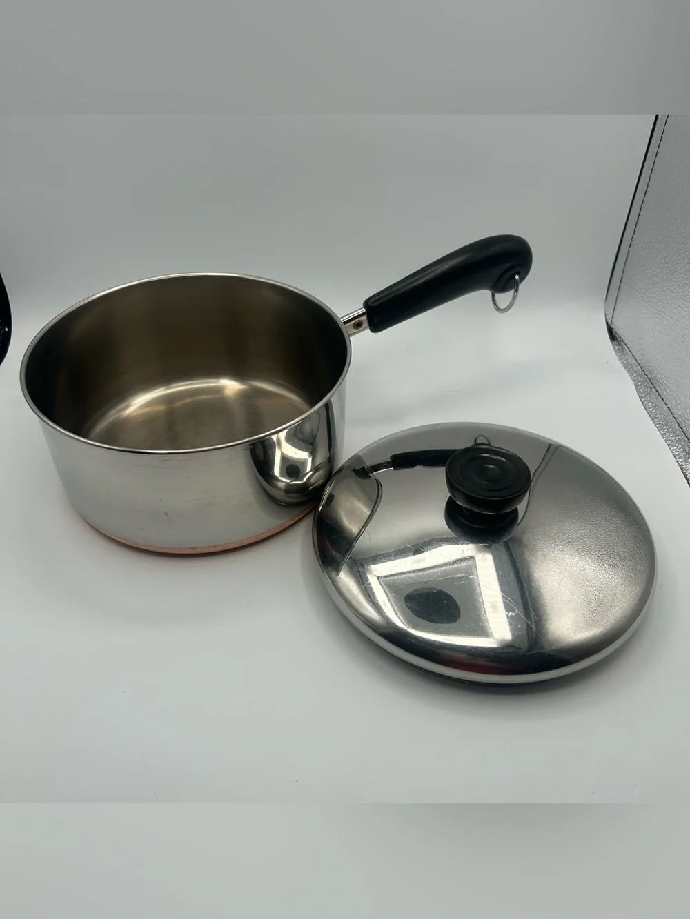 Vintage Revere Ware 1801 2 Quart Sauce Pan Pot with Lid Copper Clad USA 92f
